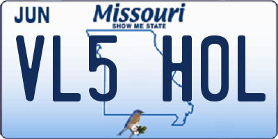 MO license plate VL5H0L
