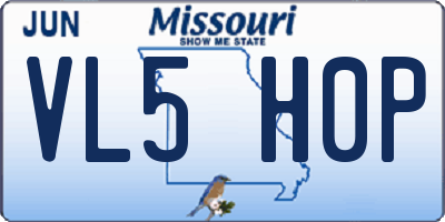 MO license plate VL5H0P