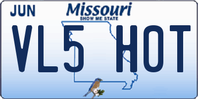 MO license plate VL5H0T