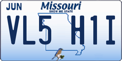 MO license plate VL5H1I