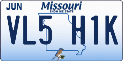 MO license plate VL5H1K