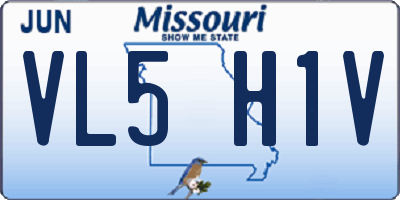 MO license plate VL5H1V