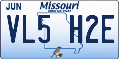 MO license plate VL5H2E