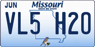MO license plate VL5H2O