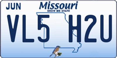 MO license plate VL5H2U