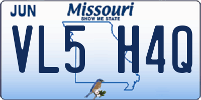 MO license plate VL5H4Q