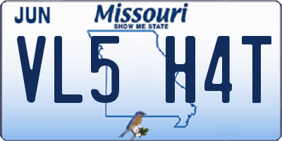 MO license plate VL5H4T