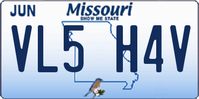 MO license plate VL5H4V