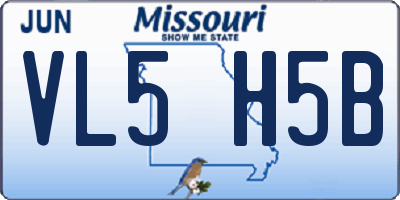 MO license plate VL5H5B