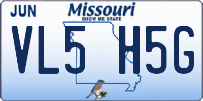 MO license plate VL5H5G