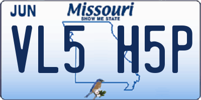 MO license plate VL5H5P