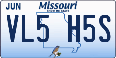 MO license plate VL5H5S