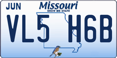 MO license plate VL5H6B