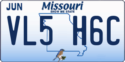 MO license plate VL5H6C