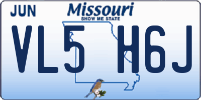 MO license plate VL5H6J