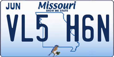 MO license plate VL5H6N