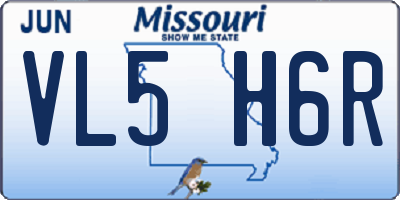 MO license plate VL5H6R