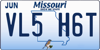 MO license plate VL5H6T