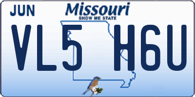 MO license plate VL5H6U