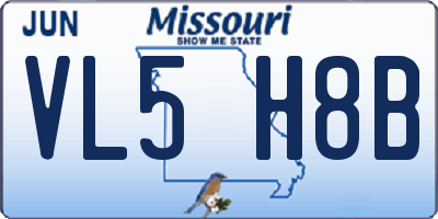 MO license plate VL5H8B