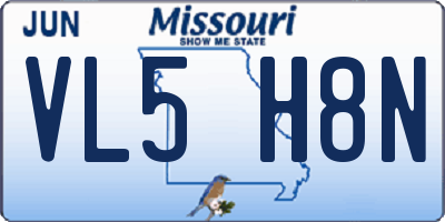 MO license plate VL5H8N