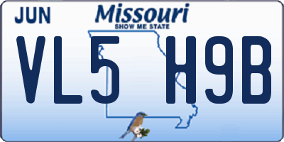 MO license plate VL5H9B