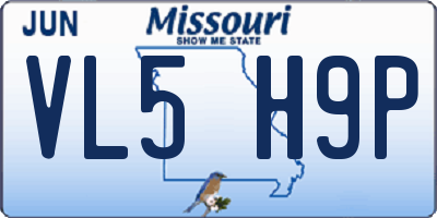 MO license plate VL5H9P