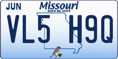 MO license plate VL5H9Q