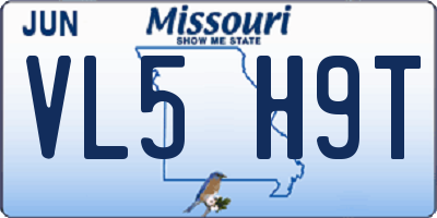 MO license plate VL5H9T