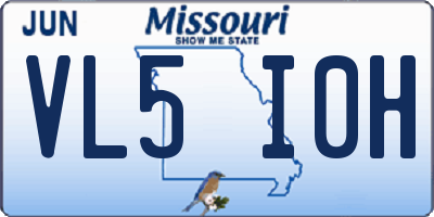 MO license plate VL5I0H
