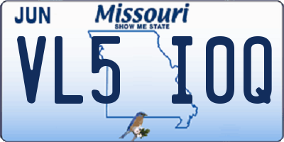 MO license plate VL5I0Q