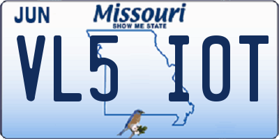MO license plate VL5I0T