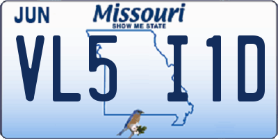 MO license plate VL5I1D