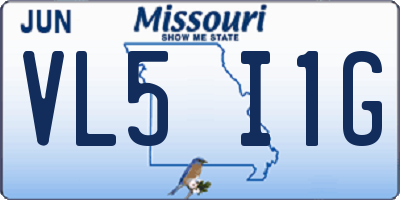 MO license plate VL5I1G