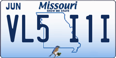 MO license plate VL5I1I