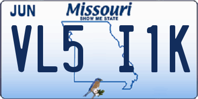 MO license plate VL5I1K