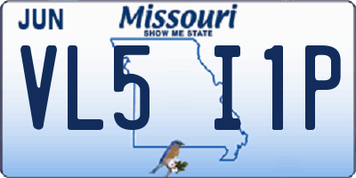 MO license plate VL5I1P
