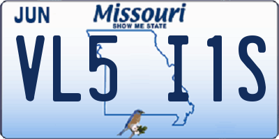 MO license plate VL5I1S