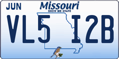 MO license plate VL5I2B