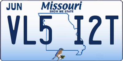 MO license plate VL5I2T