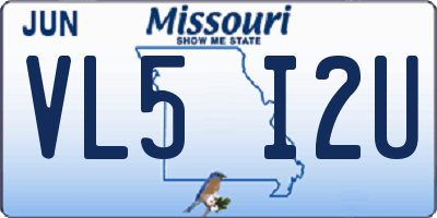 MO license plate VL5I2U