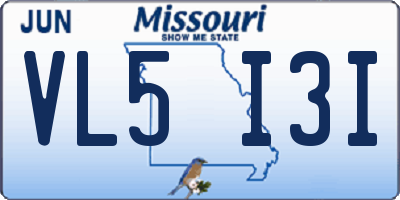 MO license plate VL5I3I