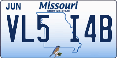 MO license plate VL5I4B