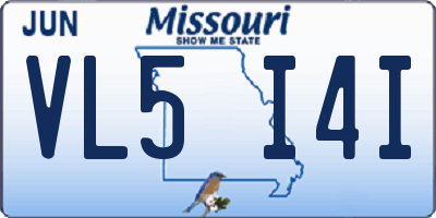MO license plate VL5I4I