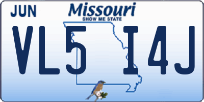 MO license plate VL5I4J