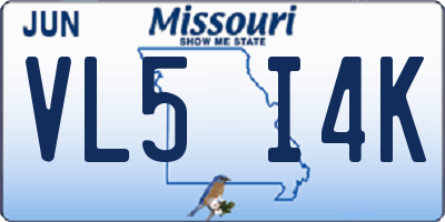 MO license plate VL5I4K