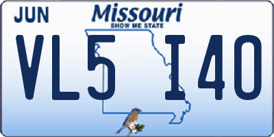 MO license plate VL5I4O