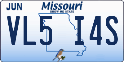 MO license plate VL5I4S