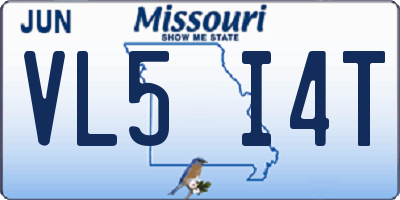 MO license plate VL5I4T