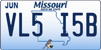 MO license plate VL5I5B